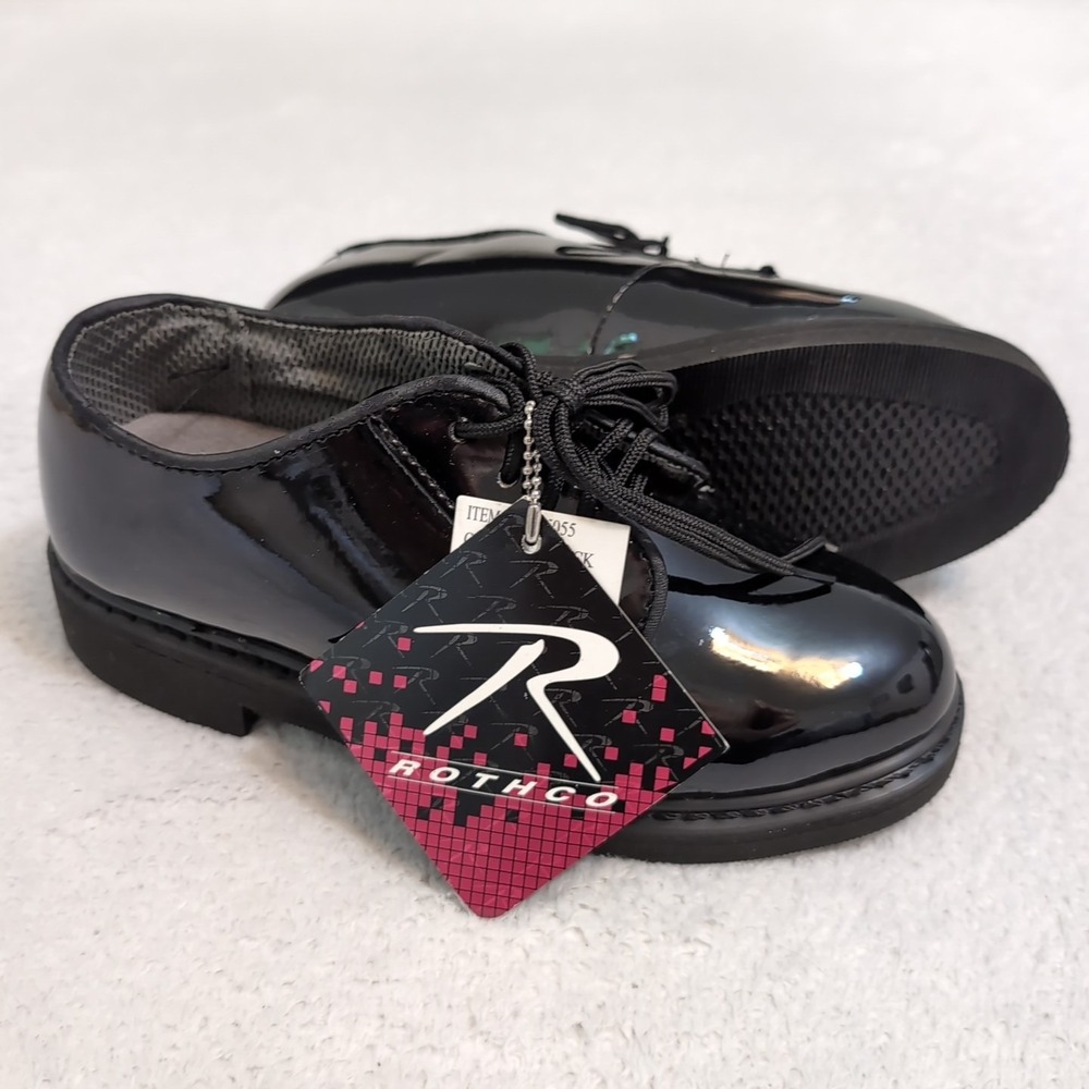Rothco 5055 Uniform Hi-Gloss Oxford Dress Shoe Black Size‎ 4.5R Mens